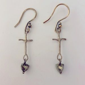 NWT. Sterling Silver with Cross Earrings by Ch Lovin